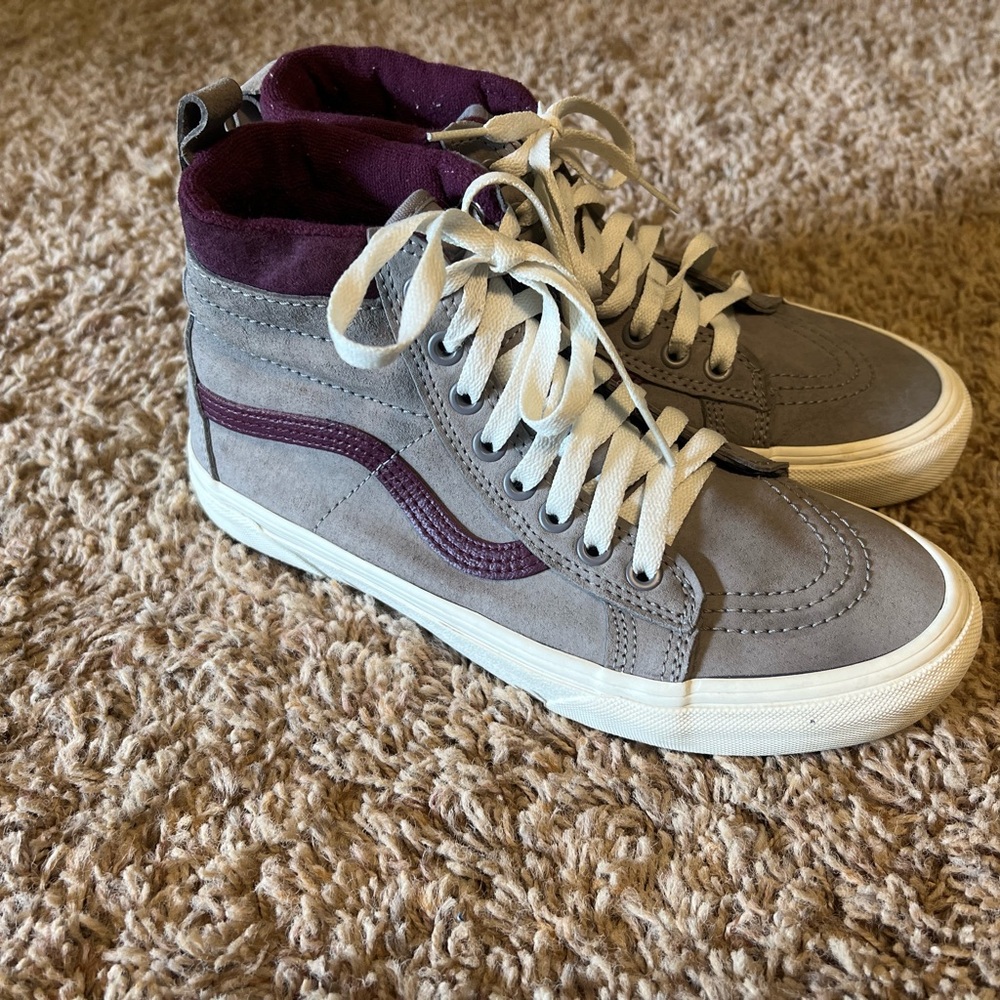Vans SK8-HI MTE Suede top shoes Unisex Men’s 7 or Women’s 8.5 Grey and Prune